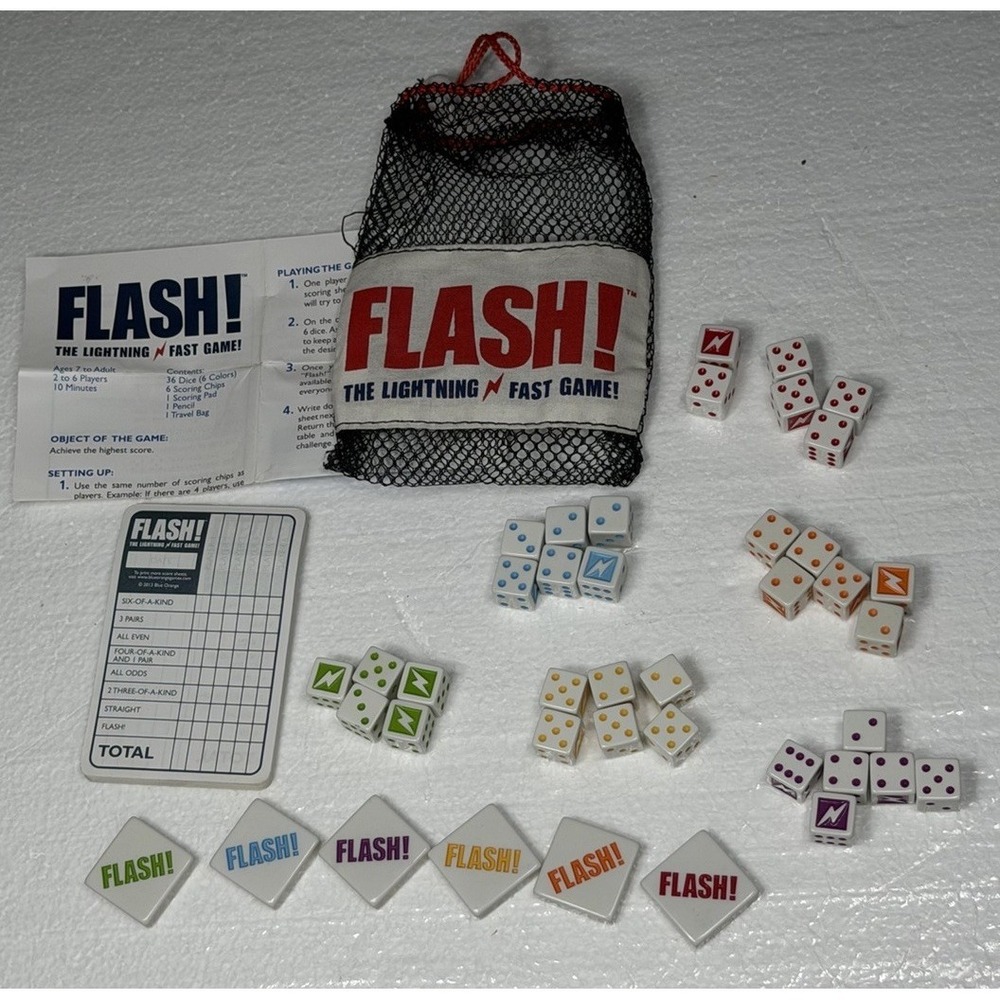 Flash - The Lightning Fast Dice Game - REPLACEMENT PIECES- INCOMPLETE